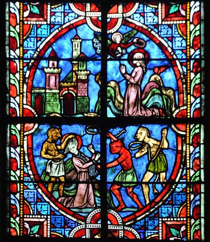 Vitrail dans la chapelle du Sacré Cœur