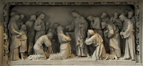 La Communion, bas-relief du soubassement, XIXe siècle.