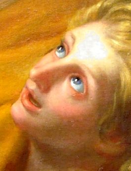 «Descente de croix», détail : le visage de Marie-Madeleine