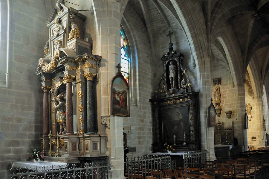 Bas-côté nord : retable de Saint-Michel et retable de Saint-Sébastien