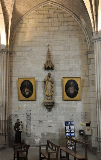 Élévation sur le bas-côté sud avec la statue de saint Florentin.