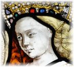 Sainte Catherine dans le vitrail de l'Assomption du XVe siècle