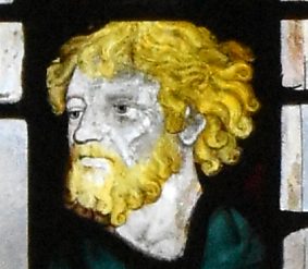 Tête d'un apôtre (vitrail de 1400-1405)