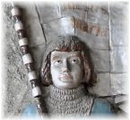 Jeanne d'Arc dans un bas-relief de la façade Jeanne d'Arc dans un bas-relief de la façade