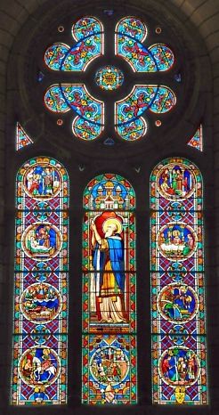 Saint-Etienne à Tours, vitrail de saint Martin, ateliers Lobin