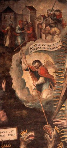 L'archange saint Michel contre le dragon. L'archange saint Michel contre le dragon.