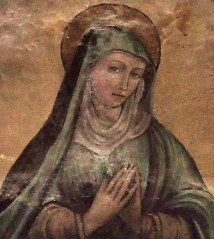 La Vierge du Rosaire en gros plan (1577). La Vierge du Rosaire en gros plan (1577).