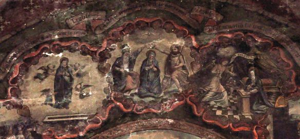 La Vierge du Rosaire : Partie supérieure de la peinture (1577). La Vierge du Rosaire : Partie supérieure de la peinture (1577).