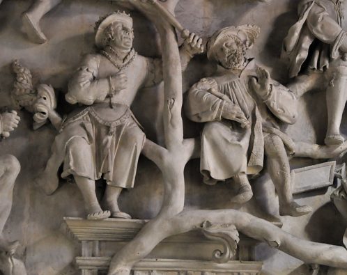 Deux rois de Juda (qui semblent en grande discussion) dans l'Arbre de Jessé. Deux rois de Juda (qui semblent en grande discussion) dans l'Arbre de Jessé.