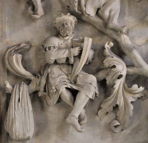 Le roi David et sa lyre dans l'arbre de Jessé. Le roi David et sa lyre dans l'arbre de Jessé.