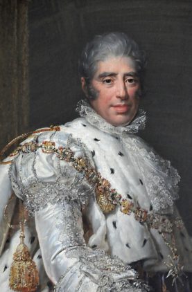 «Charles X en habit royal» par baron Grard, détail