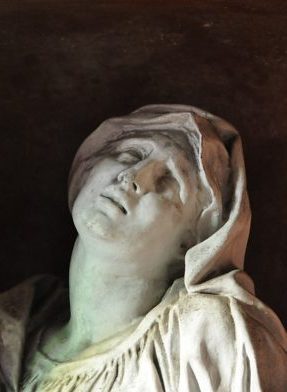 Le visage de la Vierge dans la Piéta