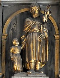 Saint Joseph et l'Enfant Jésus (haut du retable)