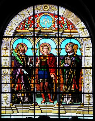 Saint Maurice entouré des deux saints évêques, Antide et Donat