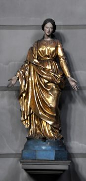 Statue en bois doré d'une sainte