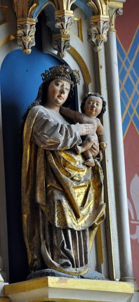 Vierge à l'Enfant en bois doré, XVIIe siècle