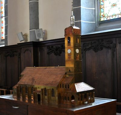 Maquette de l'glise au 1/50e et réalisée en 1950