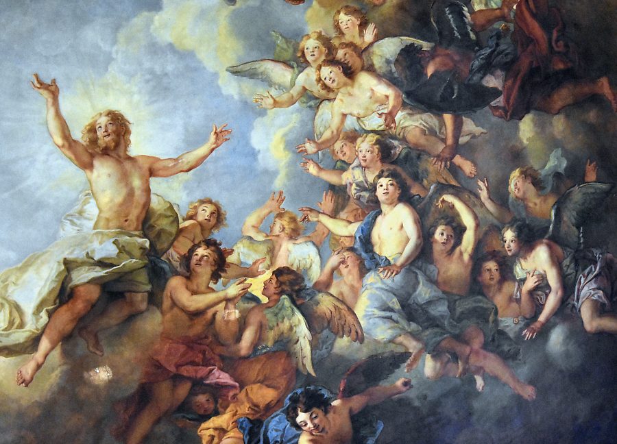 Voûte de l'abside : La Rsurrection du Christ par Charles de la Fosse, huile sur enduit (1708-1710), dtail