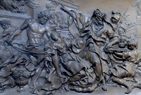 Le Martyre de sainte Victoire, bas-relief en bronze de Nicolas-Sbastien  Adam (bvers 1737-1743), dtail