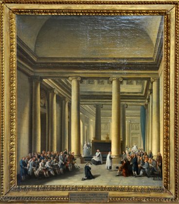 Intérieur de la chapelle de la Providence à l'église Saint-Louis" par Pierre-Antoine Demachy