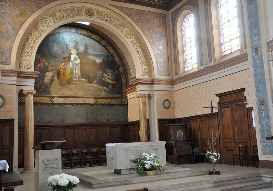 Le chœur de Sainte-Élisabeth de Hongrie et sa magnifique  fresque de Paul-Hippolyte Flandrin (1856-1921)