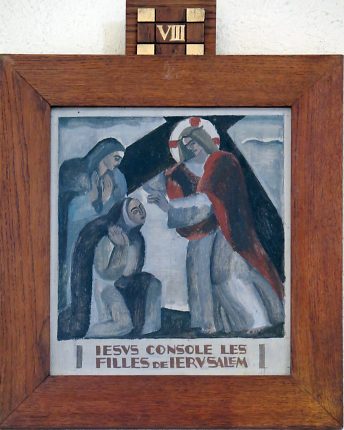 Chemin de croix, station VIII : Jésus console les filles de Jérusalem