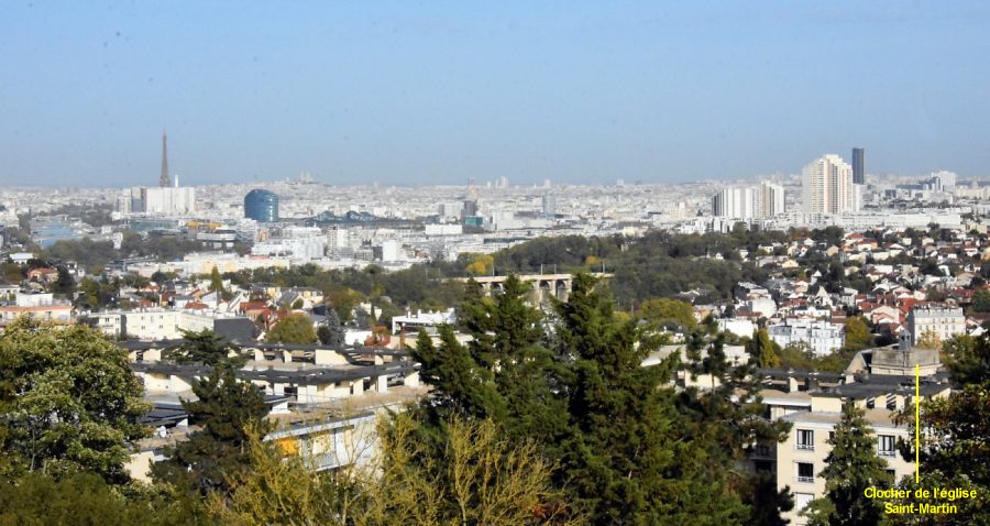 Vue sur Meudon et Paris depuis l'esplanade de l'Observatoire de Meudon