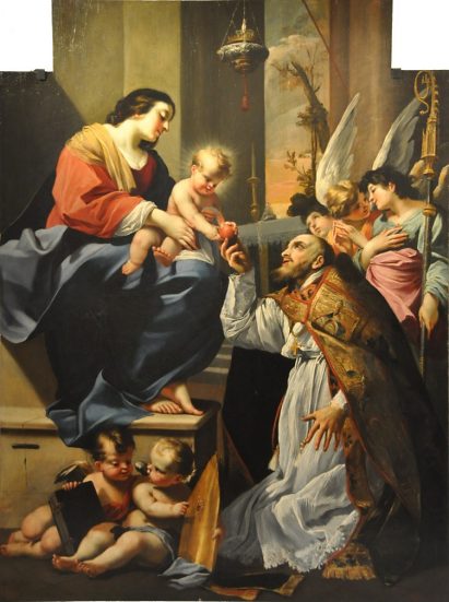 Tableau "Saint Augustin donnant son coeur à l'Enfant-Jésus"