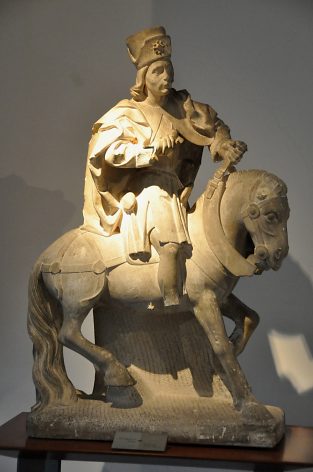 Un seigneur à cheval, XVe siècle, église de Girmont