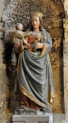 Statue polychrome de la Vierge à l'Enfant Statue polychrome de la Vierge à l'Enfant