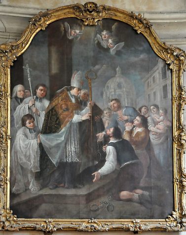 Tableau «Saint Charles Borromée» dans le chur Tableau «Saint Charles Borromée» dans le chur