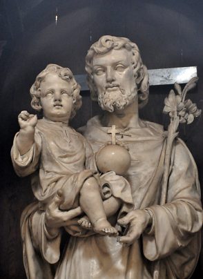 Saint Joseph portant l'Enfant dans la chapelle du Saint-Esprit, détail.