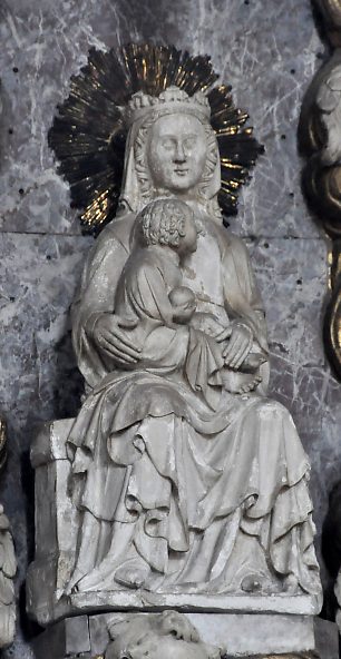 La Vierge allaitant, XIVe siècle dans la chapelle Notre-Dame de Bonne-Nouvelle