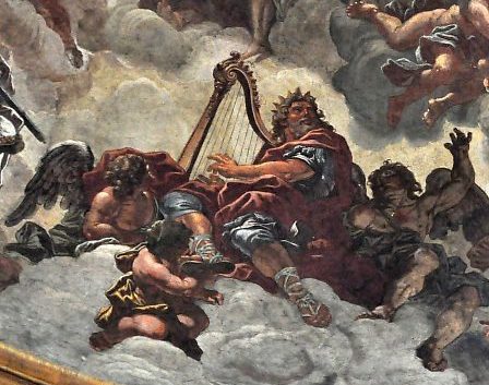 Le roi David jouant de la lyre.