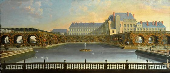 «Le Château de Lunéville, vue du Rocher» par André Joly (1706–1781), huile sur toile, vers 1760