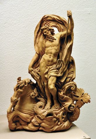 «Neptune», terre cuite attribuée à Jacob–Sigisbert Adam (1670–1747), 1ère moitié du XVIIIe siècle