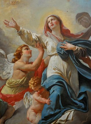 Tableau «L'Assomption» (détail : la Vierge) Tableau «L'Assomption» (détail : la Vierge)