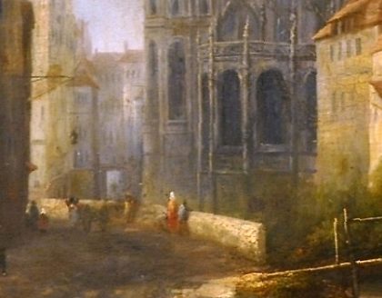 «Vue de l'église Saint-Pierre de Caen», détail