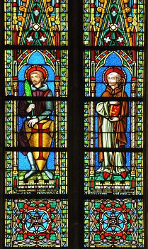 Saint Fromond et saint Valéry, vitrail XIXe siècle
