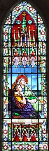 Vitrail de saint Augustin et sainte Monique