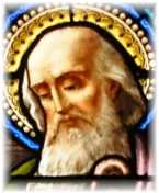 Saint Joachim dans le vitrail de la Naissance de Marie