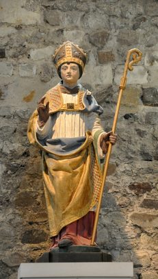 Saint Évêque, Pierre polychrome, XVIIIe siècle