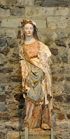 Vierge à l'Enfant, pierre polychrome, vers 1360