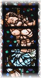 La Crucifixion, verrière axiale dans les grandes fenêtres du chur La Crucifixion, verrière axiale dans les grandes fenêtres du chur