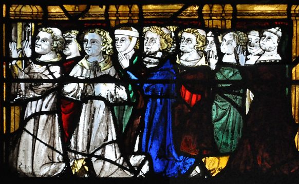 Donateurs en prière sous le registre de saint Jean à Patmos 1340-1350) Donateurs en prière sous le registre de saint Jean à Patmos 1340-1350)
