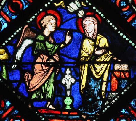 Vitrail des scènes de la vie de la Vierge, 1240 Vitrail des scènes de la vie de la Vierge, 1240