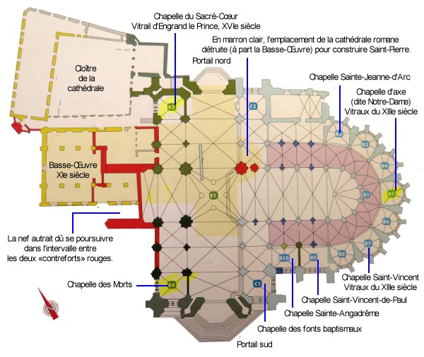 Plan de la cathédrale de Beauvais