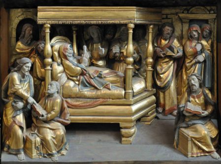 "Dormition de la Vierge" dans le retable