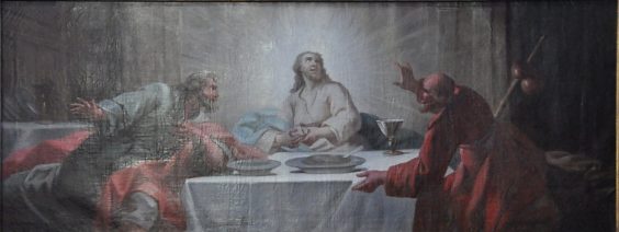 «Les pèlerins d'Emmaüs» de Mauperin, toile du XVIIIe siècle «Les pèlerins d'Emmaüs» de Mauperin, toile du XVIIIe siècle