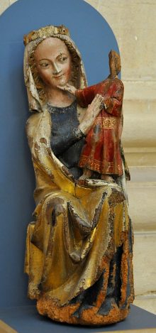 Vierge à l'Enfant, bois polychrome, XIVe siècle